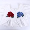 Blue Flower Iron on Patches,Embroidery Lace Flower Applique Sew On