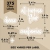 Talented Kitchen Kitchen Labels for Pantry Containers - 375-Pack, White