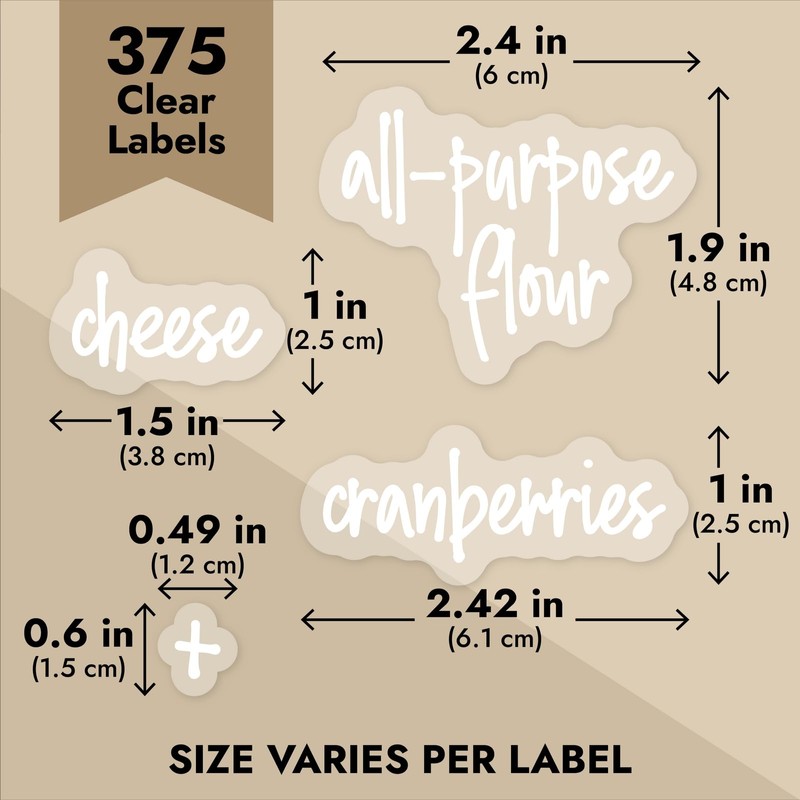 Talented Kitchen Kitchen Labels for Pantry Containers - 375-Pack, White