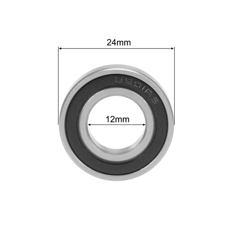 sourcing map 6901-2rs Deep Groove Ball Bearing 12x24x6mm Double Sealed
