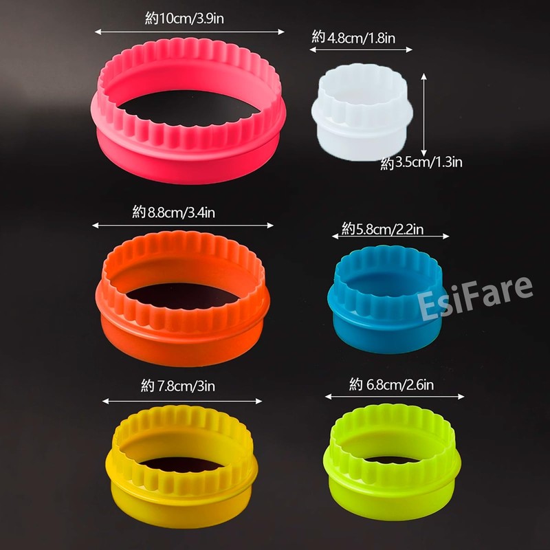 EsiFare 6 Sets Cookie Cutters, Round Cookie Cutters, Round Cookie