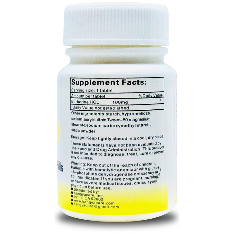 Kangyacare Berberine Herbal Pills - Huang Lian Su (黄连素) -