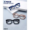 Hubeye 3 Pack Oprah Style Oversized Reading Glasses for Women