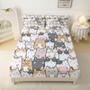 QOOMO Kawaii Kids Sheets Twin Size,Kawaii Cat 16" Deep Pocket