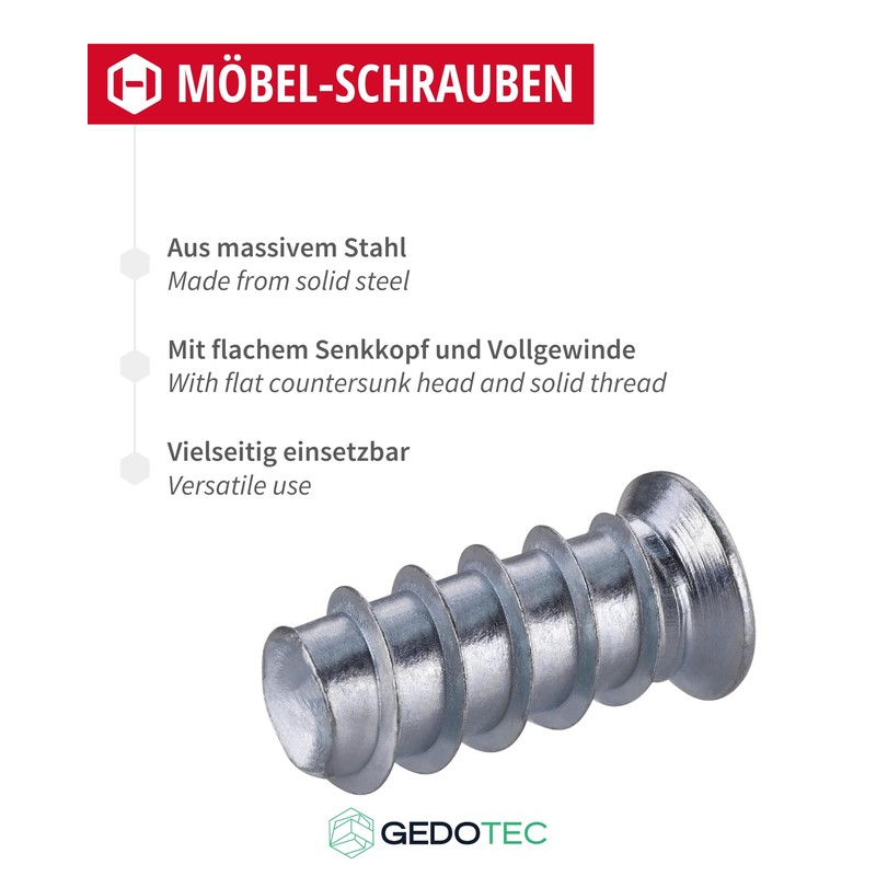 Gedotec 100 x Euro Screws 6.3 x 8 mm |