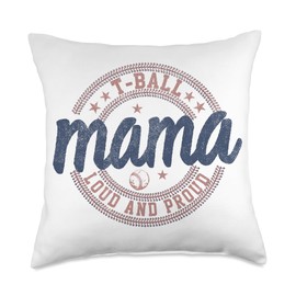 Tball Mom - Baseball Essentials Mama Game Day T-Ball Apparel Throw Pillow