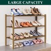 Smiry Bamboo Shoe Rack for Closet, 3 Tier Wooden Stackable