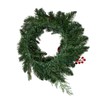 20-Inch Unlit Green Wreath with Pinecones, Balls and Berries