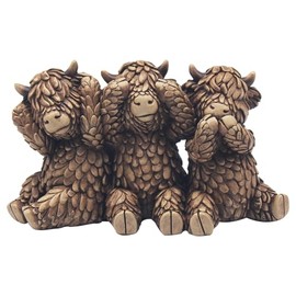 The Leonardo Collection Highland Cows Figurine - No Evils Trio
