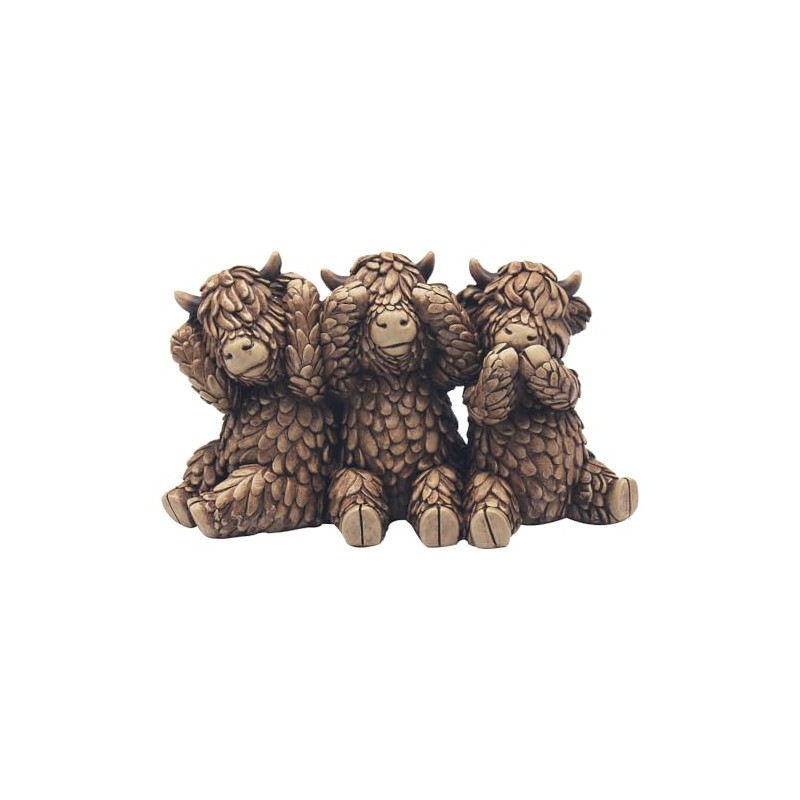 The Leonardo Collection Highland Cows Figurine - No Evils Trio