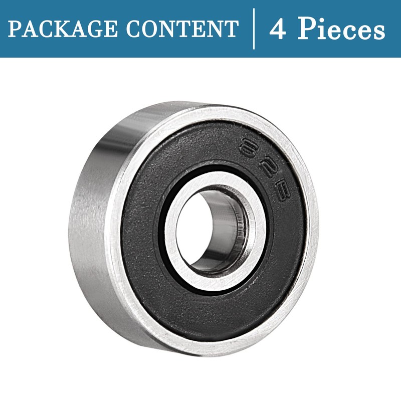 QUARKZMAN 626-2RS 6x19x6mm Ball Bearing x 4pcs. Carbon Steel for