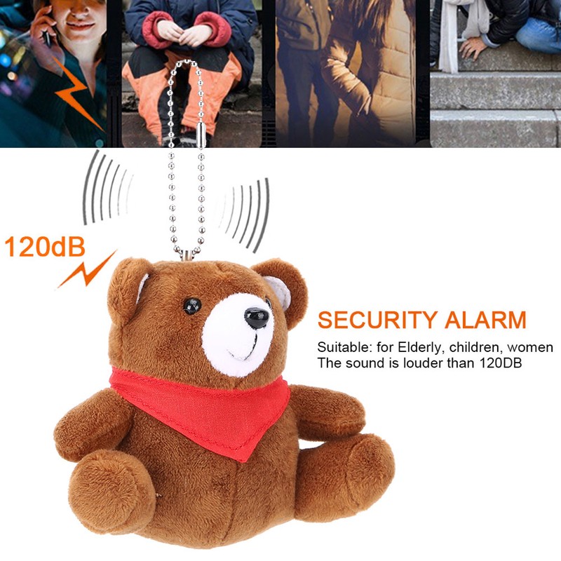 Security Alarm Key Chain Cute Pattern Plush Women Elderly Emergency