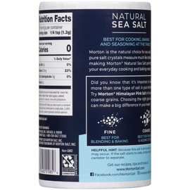 Morton Salt Sea Salt, Natural All-Purpose, 26 Ounce, 1 Canister (Packaged by Renegade Dimensions)