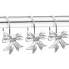 CHICTIE Bow Knot Decorative Shower Curtain Hooks, Silver Shower Rings