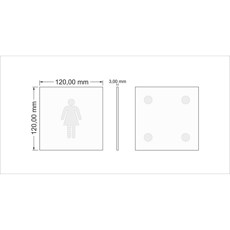 Door Sign Shower UV Print 12 x 12 cm -