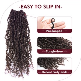 GIX Yanky Twist Crochet Hair - 8 Inch 8 Packs (30 Strands/Pcs) Medium Brown Pre-twisted Fluffy Spring Mini Twist Short Bob Passion Twist, Crochet Braids Braiding Hair (8 Inch, 4#-8P)