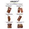 AMANCY Manly Black Brown Crocodile Pattern Leather Travel Cedar Wood