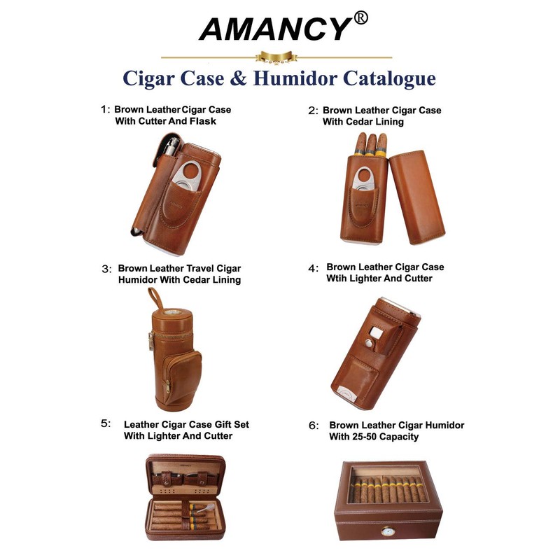 AMANCY Manly Black Brown Crocodile Pattern Leather Travel Cedar Wood
