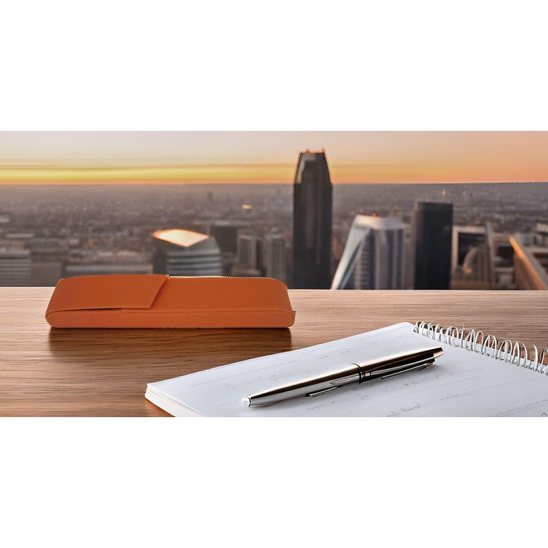 Alassio Rivoli 2654 Writing Instrument Case Imitation Leather Orange Approx.