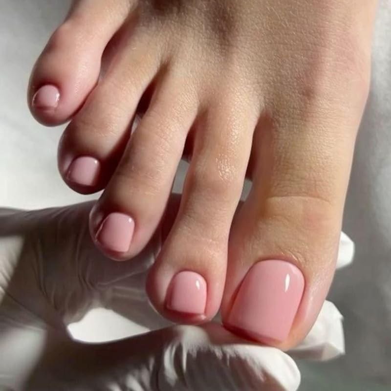 Uñas de Los Pies Postizas, 24Pcs Natural Francesas Uñas Postizas