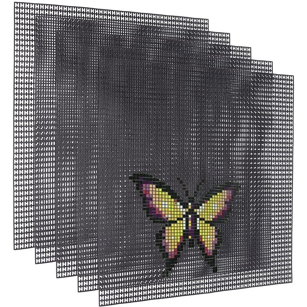 BENECREAT 5 Pcs Fuse Bead Canvas, Black Square PegBoard, Snappix