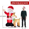 6.3FT Lighted Christmas LED Inflatable Decoration Funny Santa Reindeer Yard