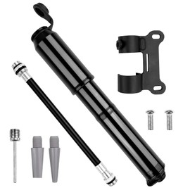 Noxtioanip Mini Bicycle Pump 120 PSI, Air Pump Bicycle with Frame Holder, Portable Bicycle Pump with Presta and Schrader Valve, Quick Tyre Inflation, for Road Bike, Mountain Bike, Basketball