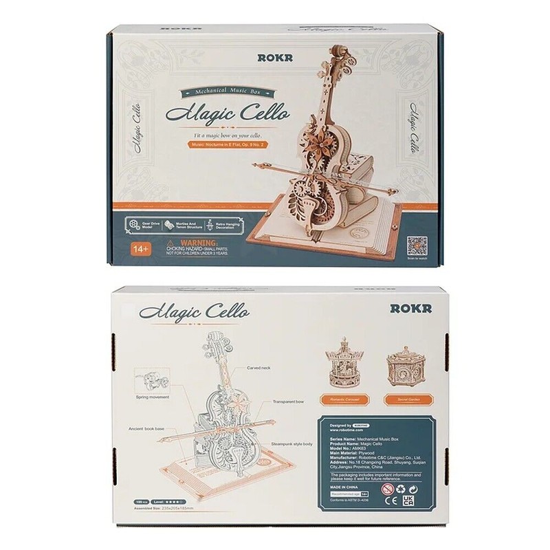 ROKR OKR Magic Cello - 3D Wooden Puzzle Music Box