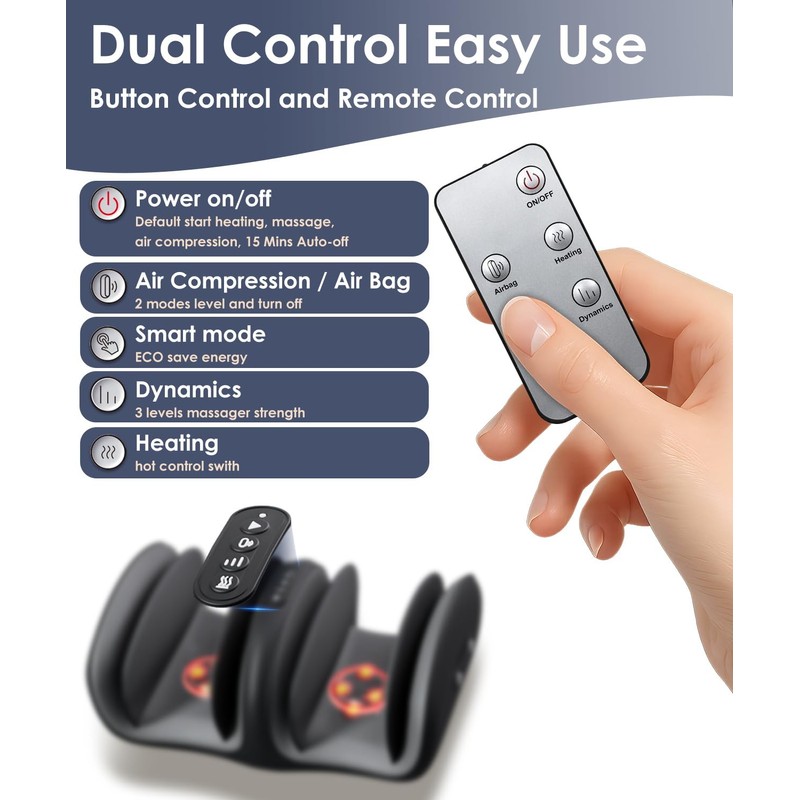 OOAMBB Foot Massager with Heat Remote Control, Deep Kneading