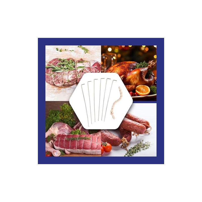 HIC Kitchen Roasting Holiday Turkey Lacer Kit, Cotton Butcher’s Twine,