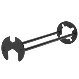 Llave de Fregadero Multifuncional Negra, Manguera de Grifo de Agua de Acero Al Carbono, Herramienta de Mantenimiento y Desmontaje de Artículos Sanitarios de Manga Hexagonal (S)