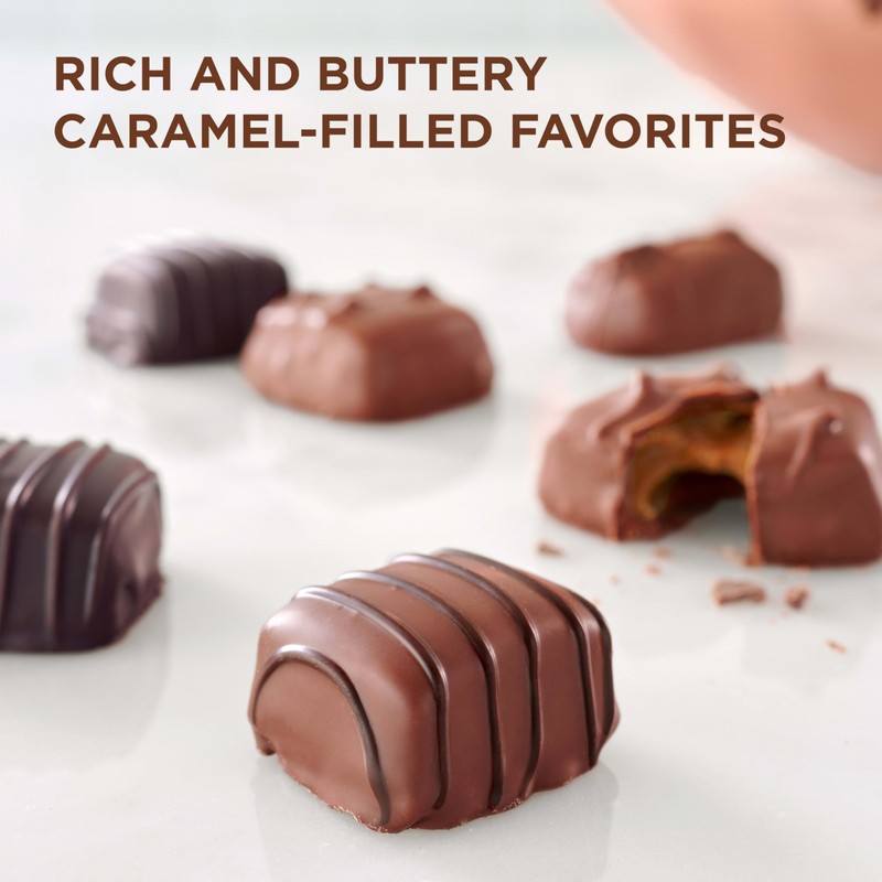 Russell Stover Assorted Caramels in Milk and Dark Chocolate, Mother's