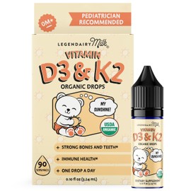 Legendairy Milk Organic Baby Vitamin D3 K2 Liquid Drops, 400 IU of Baby Vitamin D Drops for Infants - Vitamin D for Newborns, Toddlers, and Kids - Vegan, 90 Servings
