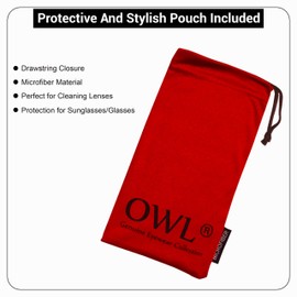 OWL Flowers Red Kids Clear Lens Glasses Protect Child's Eyes UVB UVA