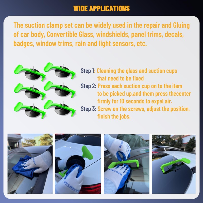 6pcs Suction Cup Clamp Set, Class Clamps Kit for Car