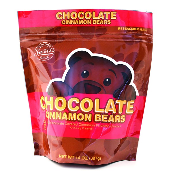 Chocolate Cinnamon Bears Candy, Gummy Bear Bag, 14 Ounces