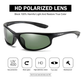 FAGUMA Polarized Sports Sunglasses For Men Cycling Driving Fishing 100% UV Protection