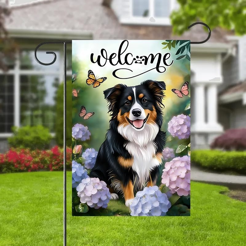 Australian Shepherd Spring Summer Garden Flag 12x18 Double Sided