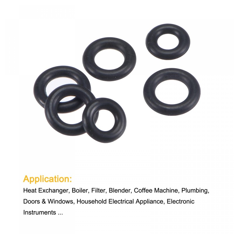 sourcing map Nitrile Rubber O-Rings 5.5mm 6.5mm 7mm OD 2.5mm