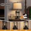 QiMH Table Lamp for Living Room, Farmhouse Lamps with USB