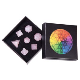 mookaitedecor Natural Black Obsidian Platonic Solids Crystal Gift Set Sacred Geometry Healing Crystal Set with Merkaba Star for Meditation Reiki Chakra Wiccan Supplies Decor Witchcraft Spiritual Gift