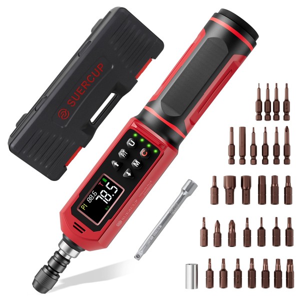 SUERCUP Digital Torque Screwdriver 1.5-88.5in-lbs./0.15-10Nm, ±1% Accuracy Screwdriver Torque Wrench