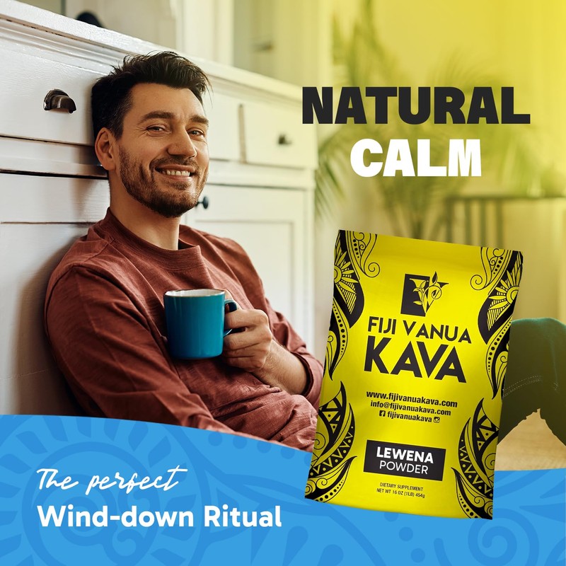 Fiji Vanua Kava Lewena Powder, Premium Medium Grind Basal Kava