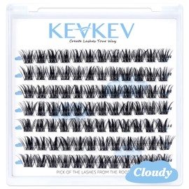 Lash Clusters 84 Pcs Cluster Lashes Eyelash Clusters DIY Cluster Eyelash Extensions Individual Lashes Thin Band & Soft(Cloudy,D-16mm)
