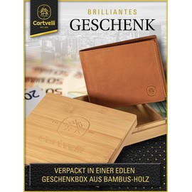 Cartvelli Men's Leather Wallet, cognac brown, Stylish