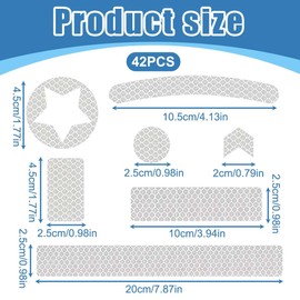 WeddHuis 42 Pieces Bicycle Rims Stickers Bicycle Reflectors Sticker Set Reflectors Bicycle Sticker with Various Shapes Luminous Stickers for Bicycle Motorcycles Pushchairs and More