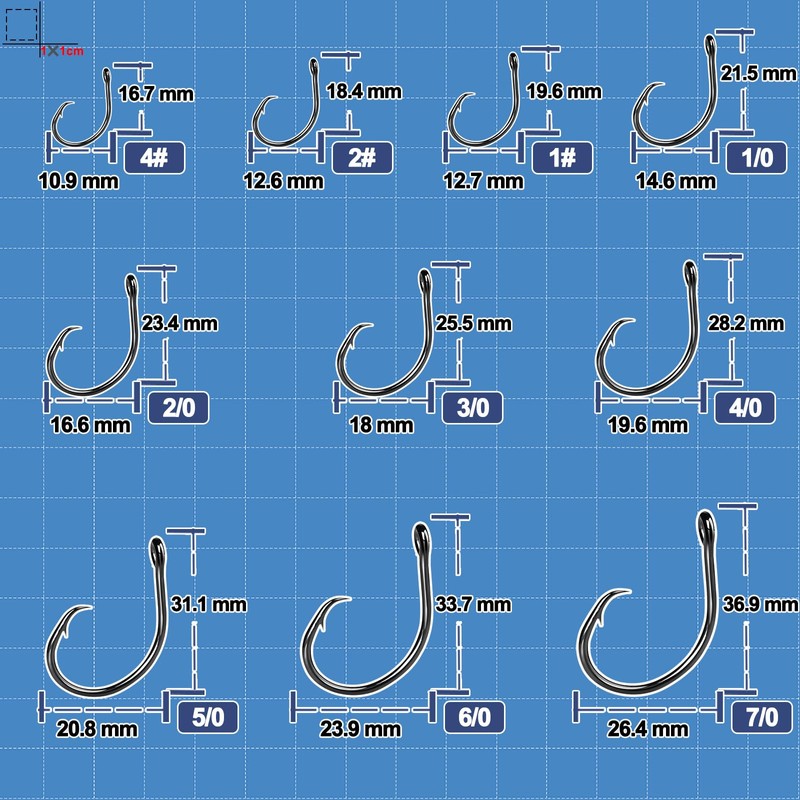 9KM DWLIFE Circle Hooks Inline,Fishing Hooks Barbed Saltwater 25Pcs Black/Closed