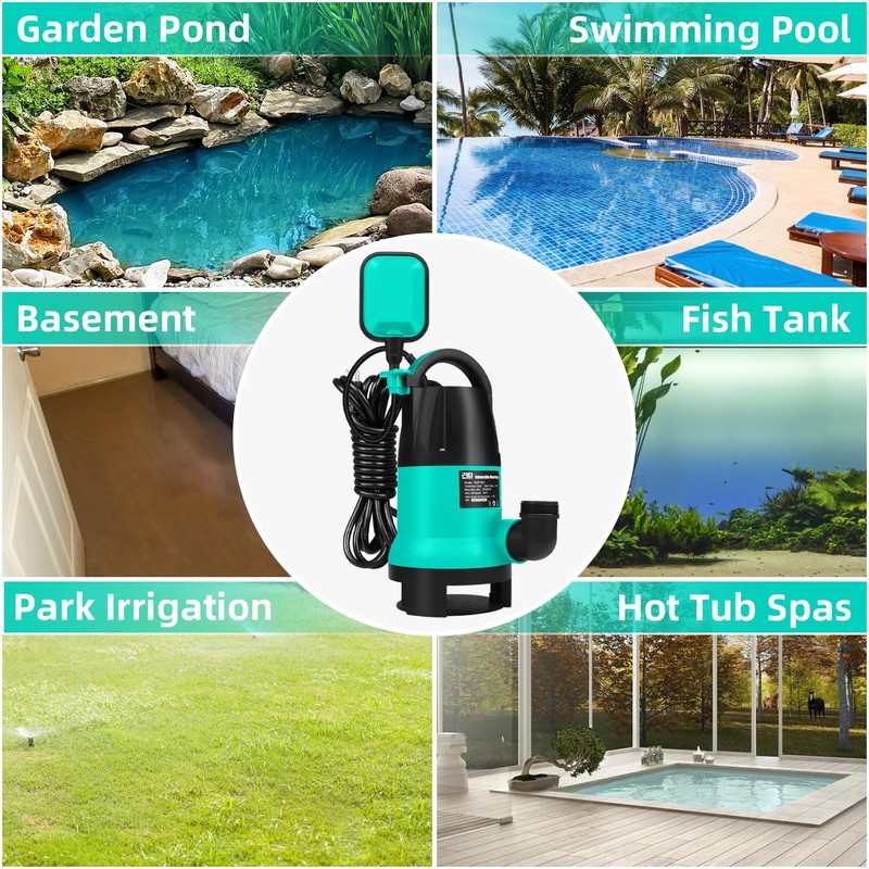 Sump Pump, Prostormer 1HP 3700GPH Submersible Clean/Dirty Water Pump with