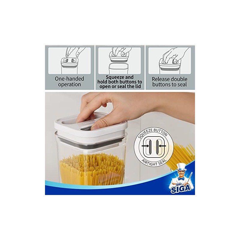MR.SIGA Juego envases herméticos sin BPA apilables para pasta, paquete
