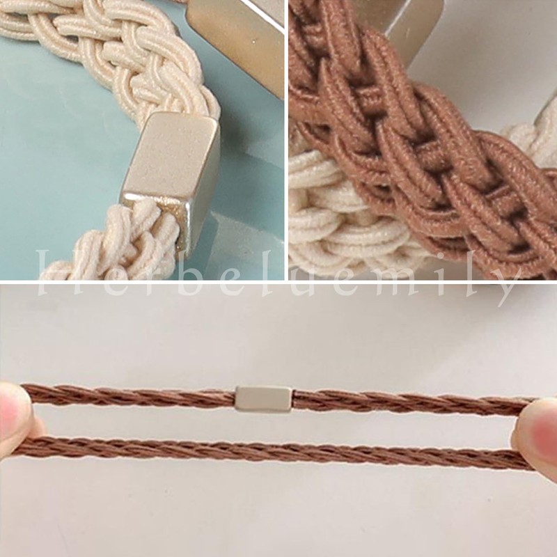 Herbeluemily Hair Elastic Simple Hair Accessories, Chic Elegant, Braided Design,